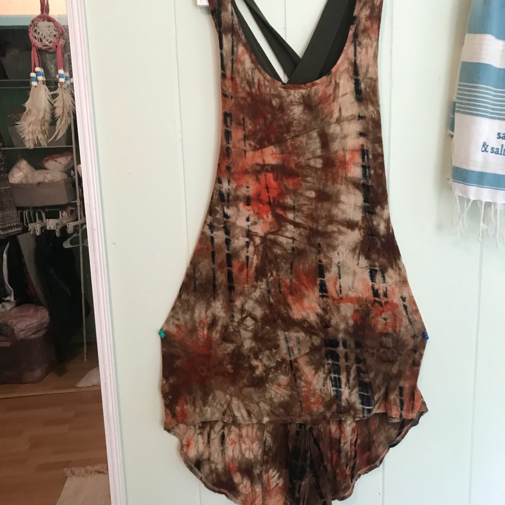 High Low mini Ty dye crisscross dress